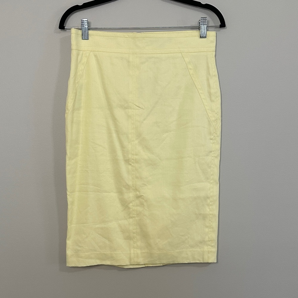 Ann Taylor Light Yellow Pencil Skirt
